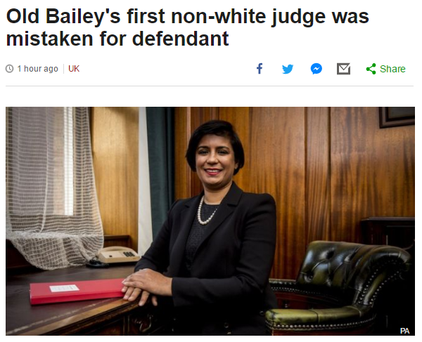 “Old Bailey’s first non-white judge was mistaken for defendant”