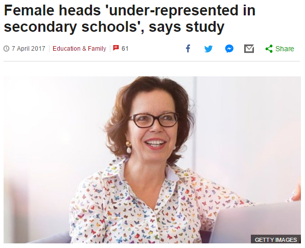 “Female heads ‘under-represented in secondary schools’, says study”